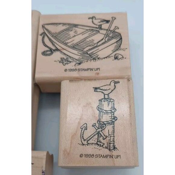 Stampin' Up LIGHTHOUSE Nautical Stamp Set of 4 Retired 1998 - Picture 3 of 6